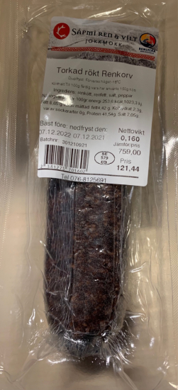 Torkad rökt renkorv 150g